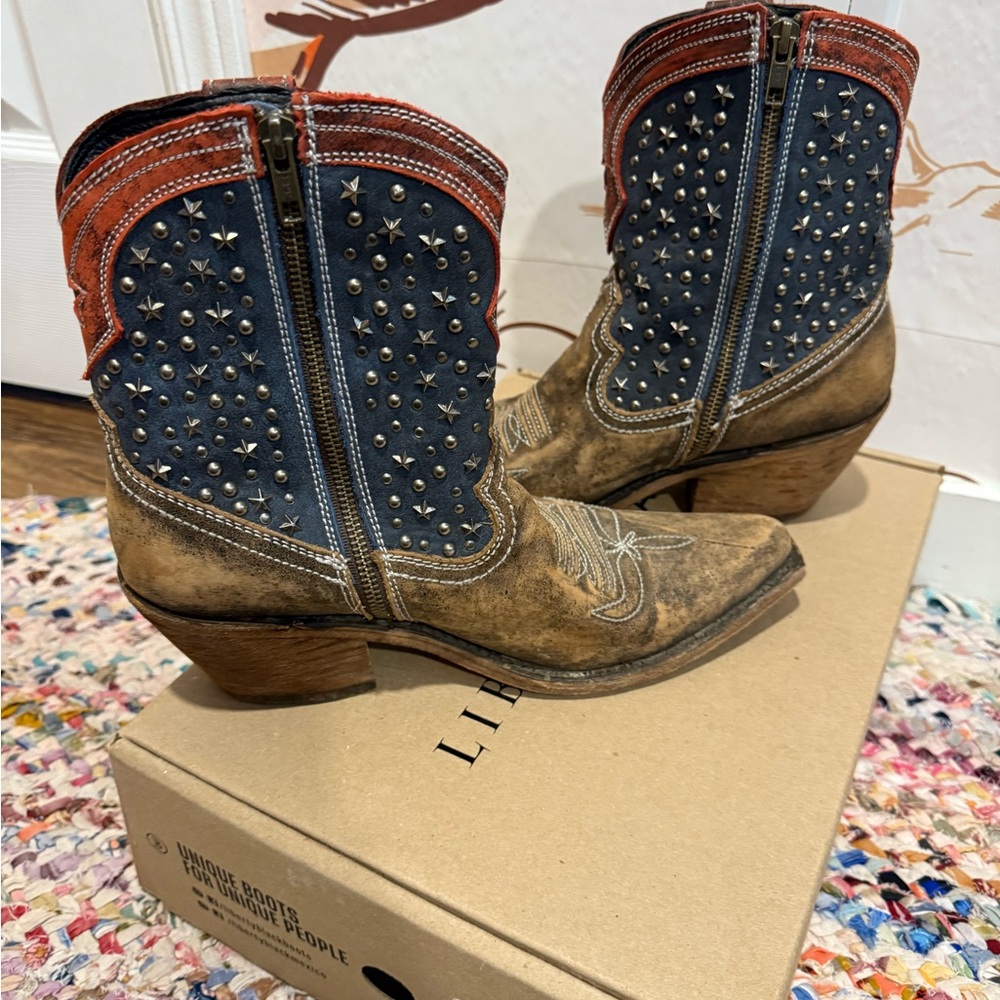 like new Liberty Black Jules Vintage Canela Ankle Boots - Picture 5 of 6